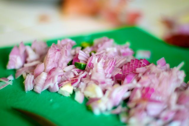 Finely chopped onions